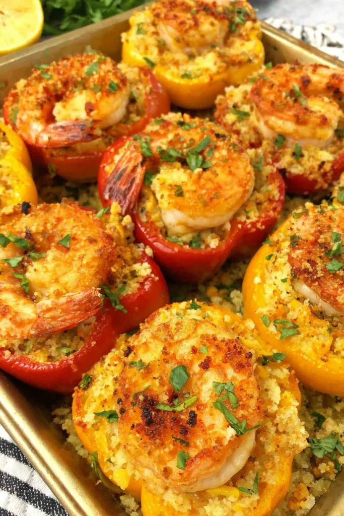 Garlic Butter Shrimp Stuffed Peppers