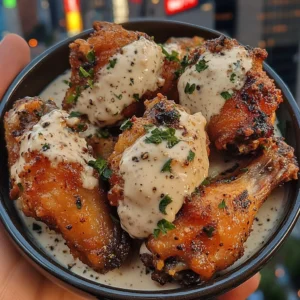 Garlic Parmesan Chicken Wings with Creamy Ranch Dip