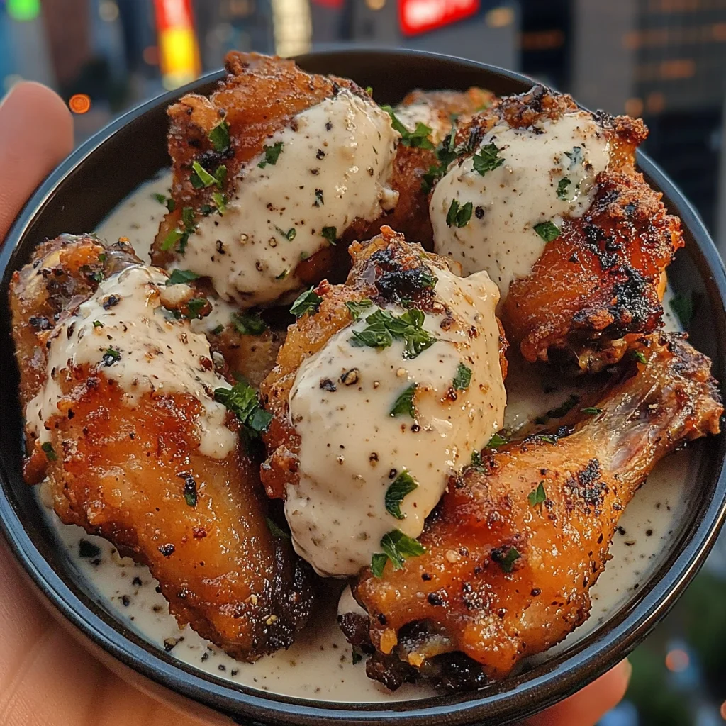 Garlic Parmesan Chicken Wings with Creamy Ranch Dip