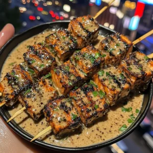 Garlic Soy Salmon Skewers with Spicy Lime Sauce