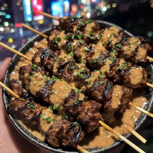 Grilled Beef Skewers with Spicy Ginger Sauce