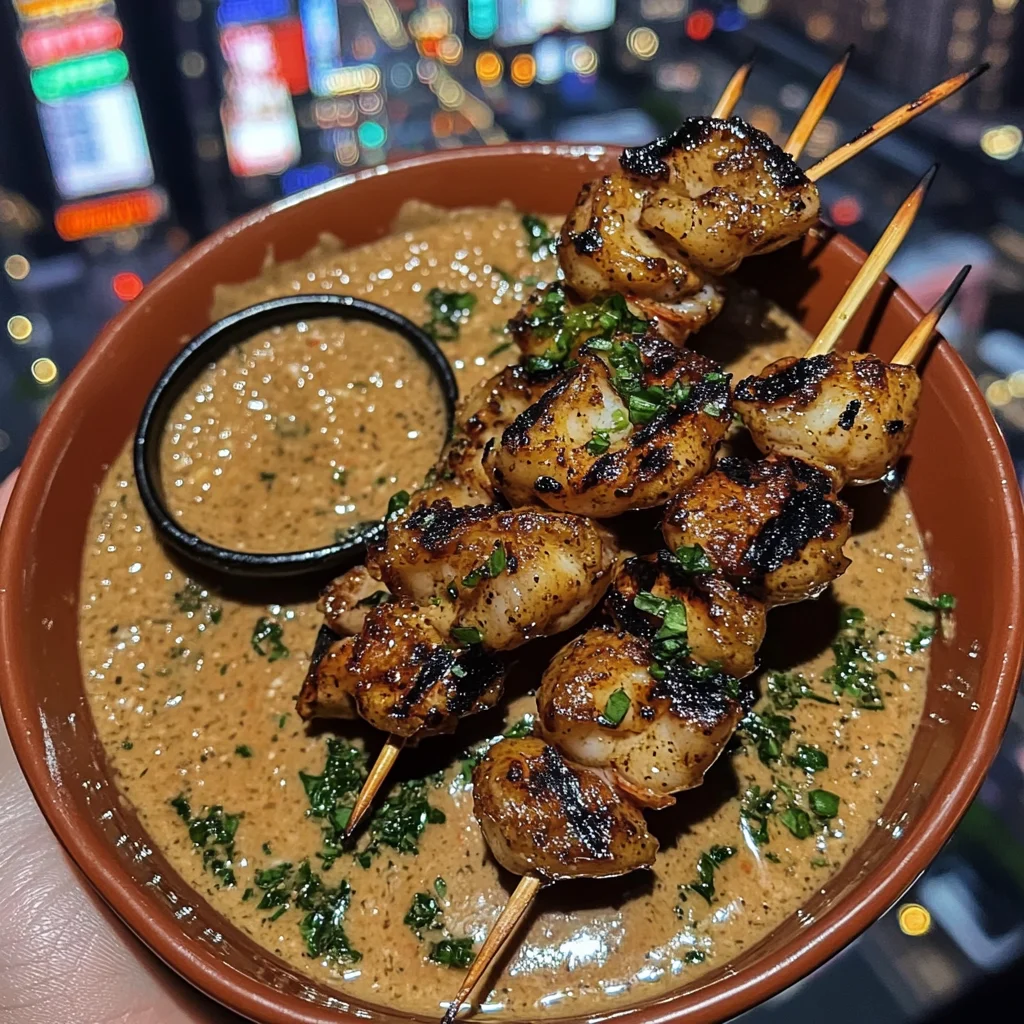 Grilled Shrimp Skewers with Citrus Soy Dipping Sauce
