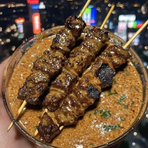 Honey Garlic Glazed Beef Skewers with Chili Dipping Sauce