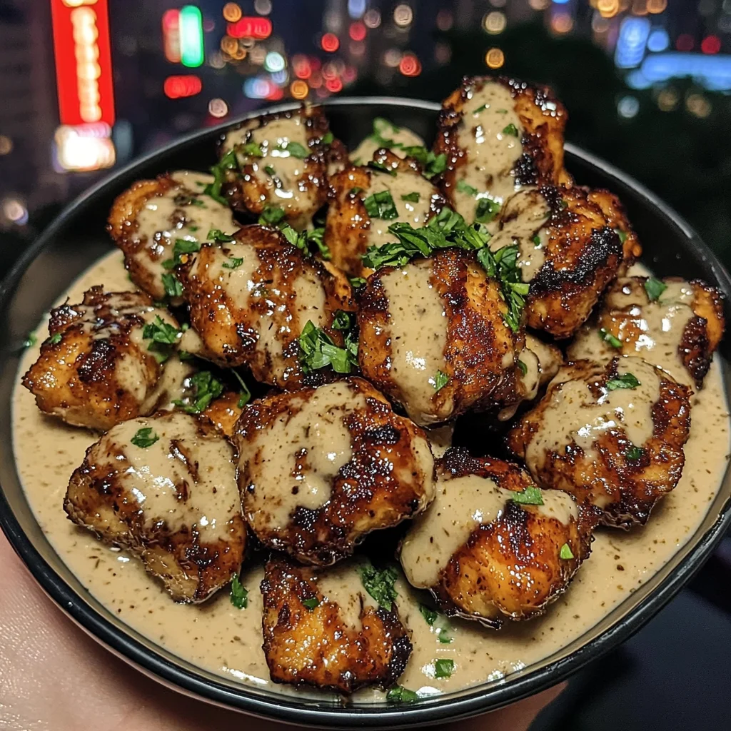 Honey Garlic Glazed Chicken Bites with Creamy Dip