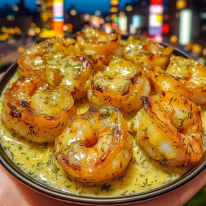 Honey Shrimps with Lemon-Dill Sauce