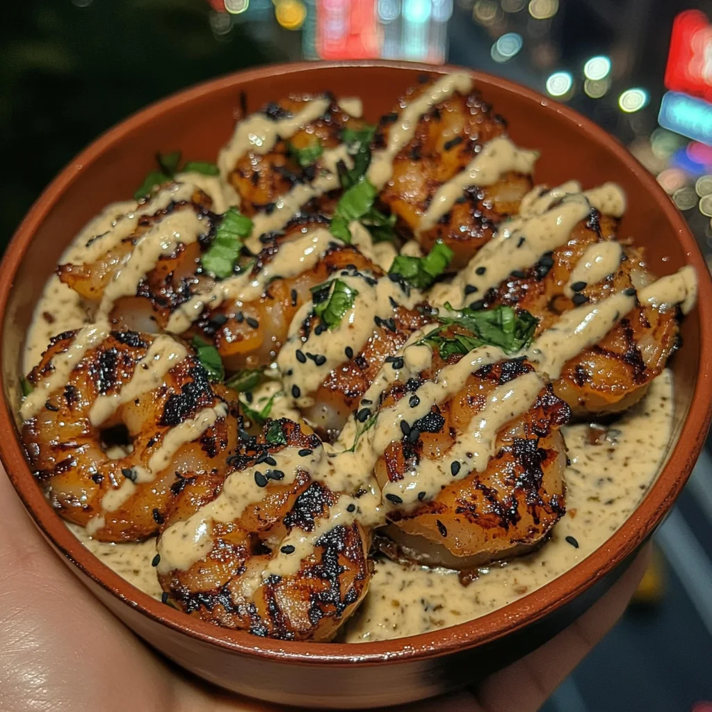Honey Soy Shrimp Bowls with Garlic Aioli Drizzle