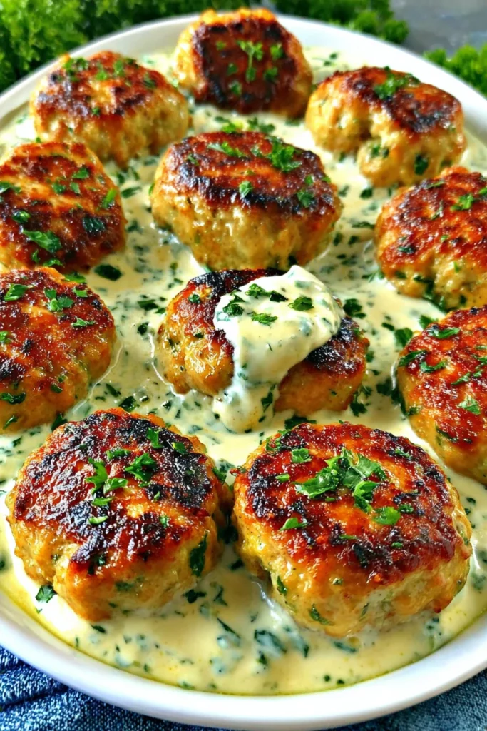 Irresistible Chicken Kofta with Creamy Garlic Yogurt Sauce Recipe!