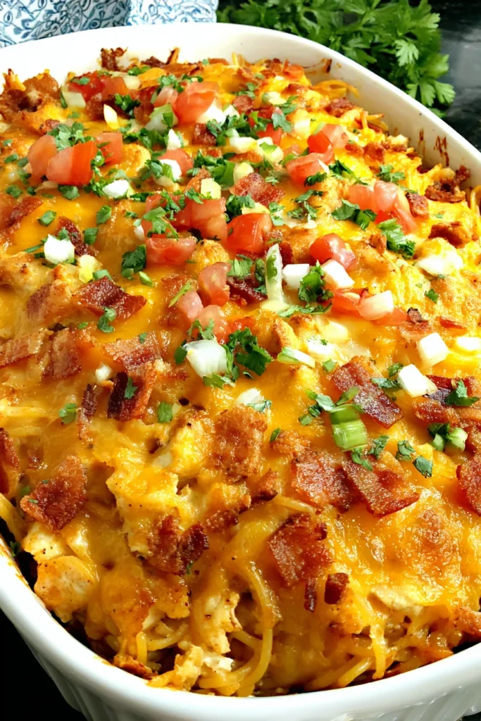 Irresistible Spicy Southern Chicken Spaghetti Casserole