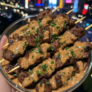 Korean BBQ Beef Skewers with Spicy Scallion Sauce