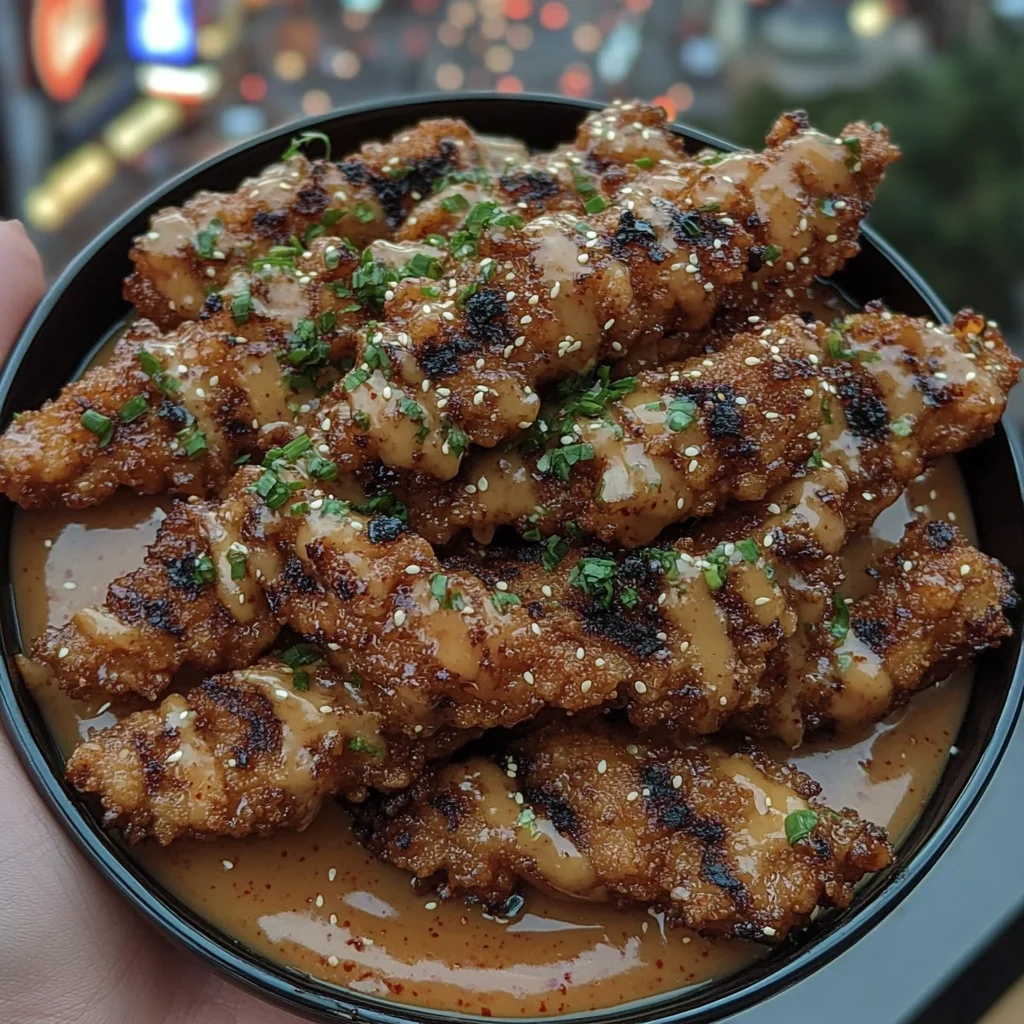 Korean BBQ Chicken Tenders with Gochujang Honey Dip