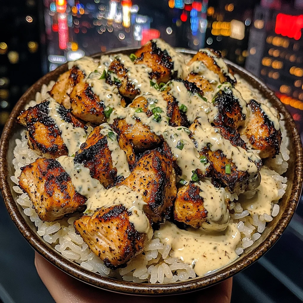 Lemon Pepper Chicken Rice Bowls with Zesty Ranch Sauce