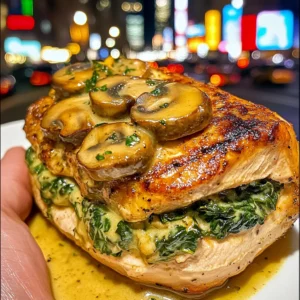 Mushroom and Spinach Stuffed Turkey steak