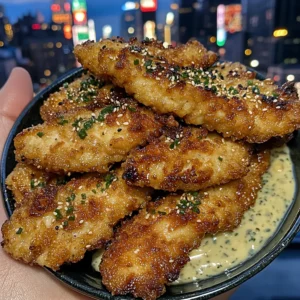 Sesame Chicken Strips with Sweet Teriyaki Dip