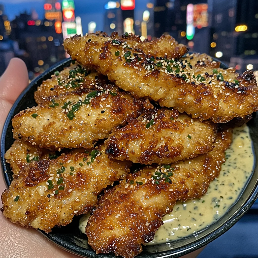 Sesame Chicken Strips with Sweet Teriyaki Dip