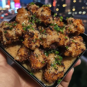Sesame Crusted Chicken Bites with Spicy Honey Dip
