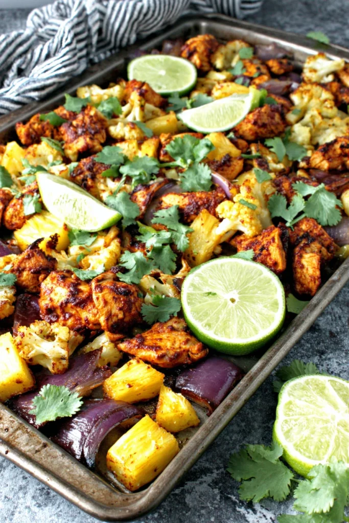 Sheet Pan Chicken, Chipotle & Pineapple Tacos