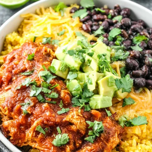 Slow Cooker (Crockpot) Chicken Burrito Bowl