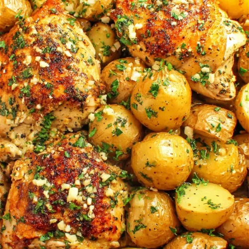 Slow Cooker Parmesan Garlic Chicken and Potatoes