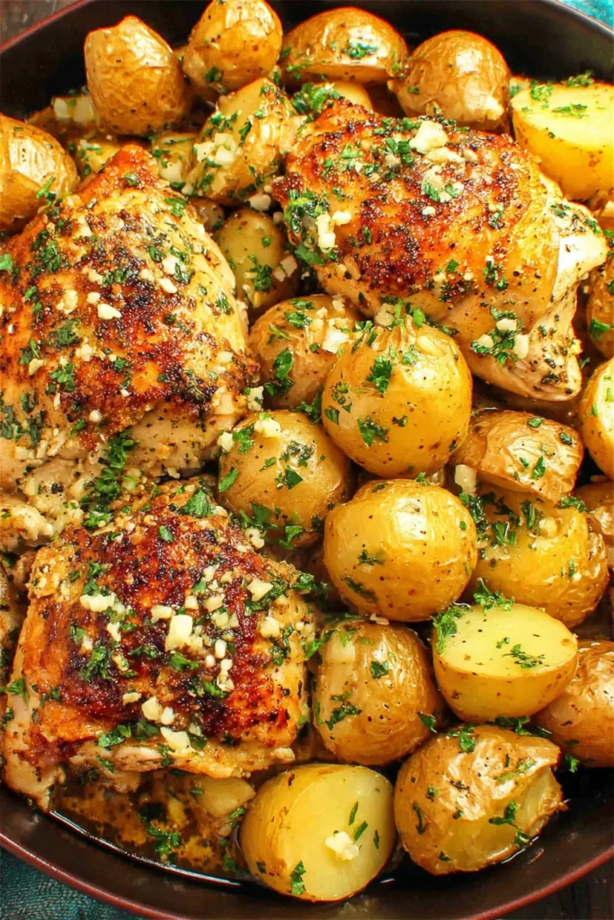 Slow Cooker Parmesan Garlic Chicken and Potatoes