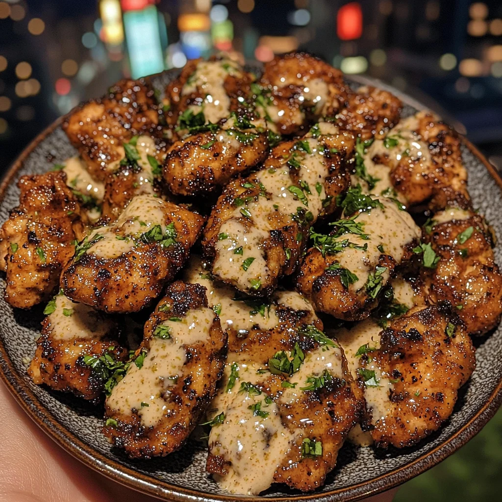 Spicy Cajun Chicken Bites with Creamy Lime Dip
