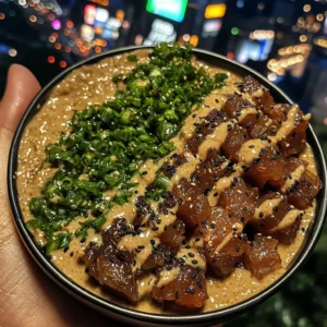 Spicy Tuna Poke Bowls with Wasabi Mayo Sauce