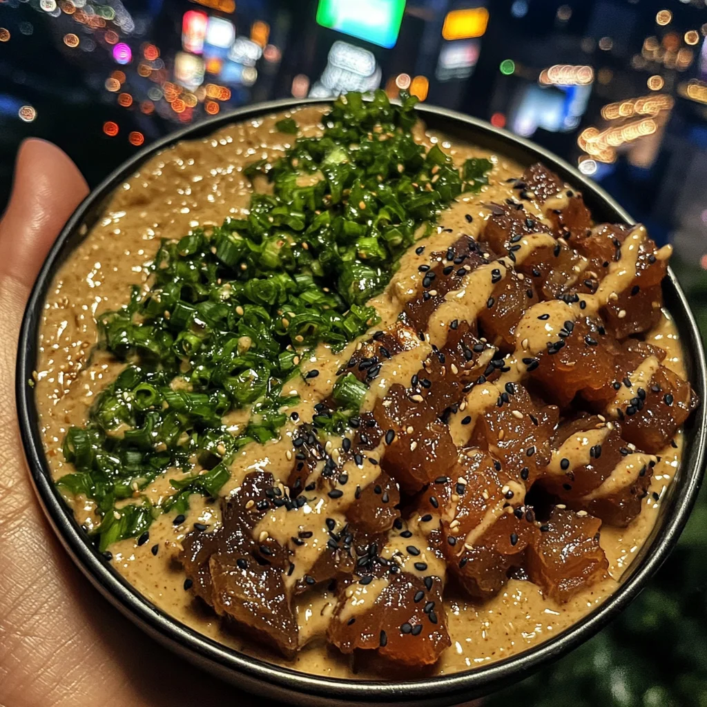 Spicy Tuna Poke Bowls with Wasabi Mayo Sauce