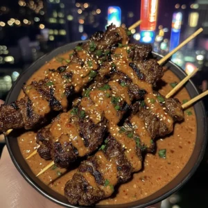 Sticky Korean Beef Skewers with Sweet Chili Sauce