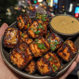 Sticky Teriyaki Salmon Bites with Citrus Dipping Sauce