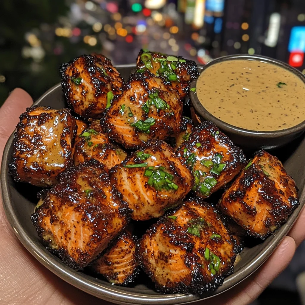 Sticky Teriyaki Salmon Bites with Citrus Dipping Sauce