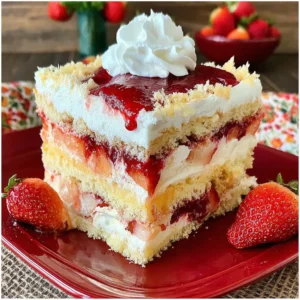 Strawberry Earthquake Cake