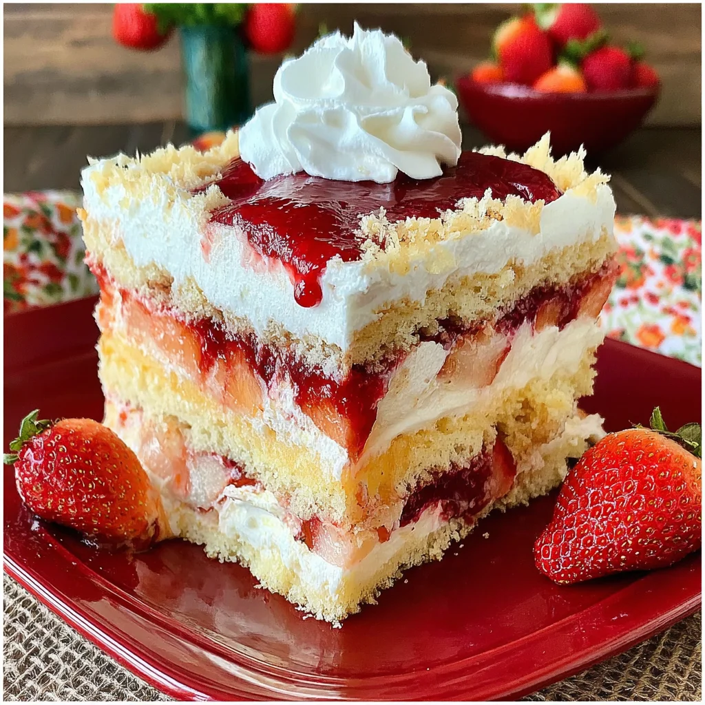 Strawberry Earthquake Cake