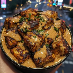 Sweet Chili Tofu Bowls with Sriracha Cream Sauce