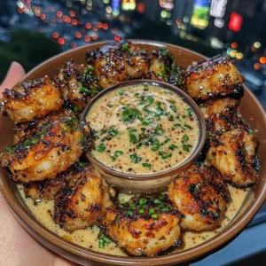 Sweet Soy Glazed Shrimp Bites with Garlic Dipping Sauce