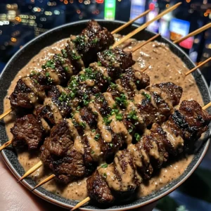 Sweet Teriyaki Beef Skewers with Ginger Dipping Sauce
