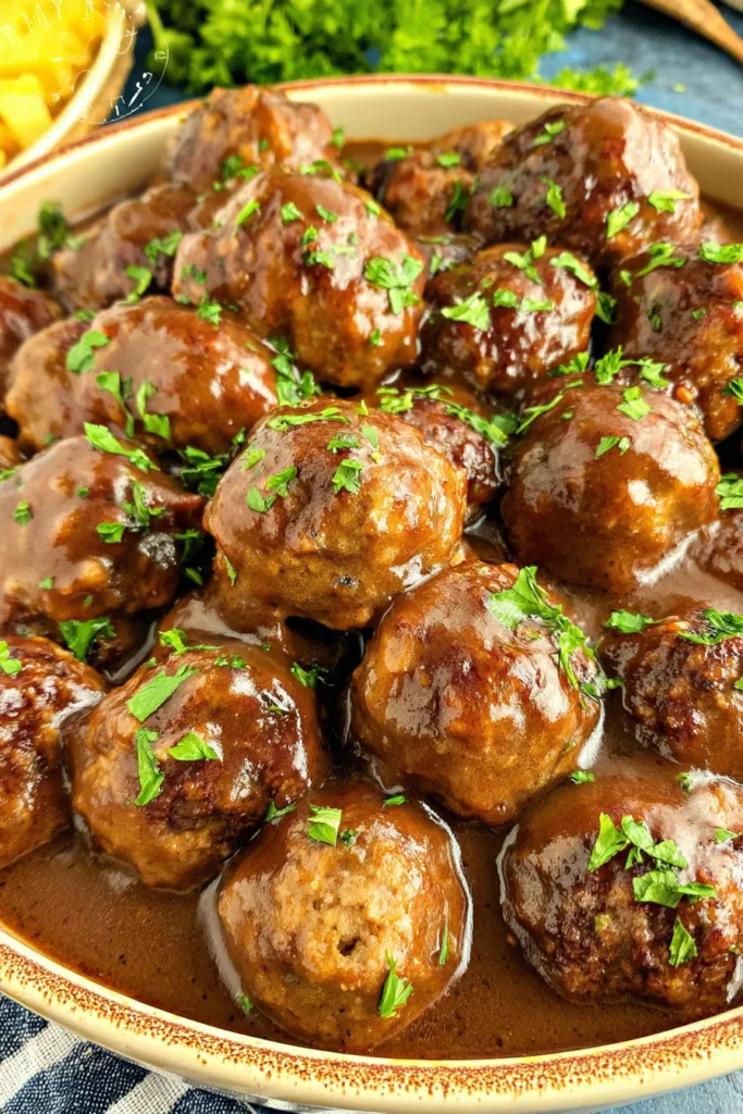 Tasty Slow Cooker Salisbury Steak Meatballs Recipe