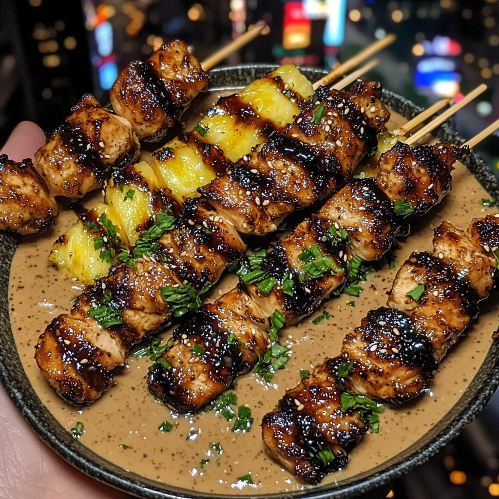 Teriyaki Chicken Skewers with Pineapple Dipping Sauce
