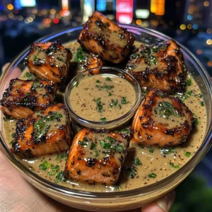 Teriyaki Glazed Salmon Bites with Sesame Dipping Sauce