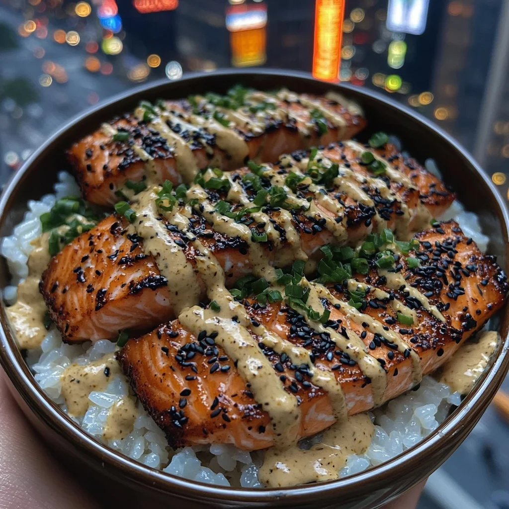 Teriyaki Salmon Rice Bowls with Sesame Ginger Sauce