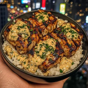 Cajun Grilled Fish Rice Bowls with Tangy Herb Sauce