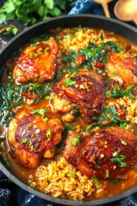 Caramelised Soy Chicken in Garlic Ginger Broth with Rice