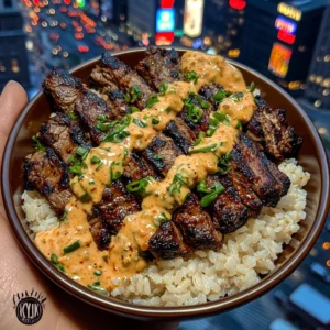 Corn , steak and Rice Bowls with Coconut Chili Sauce