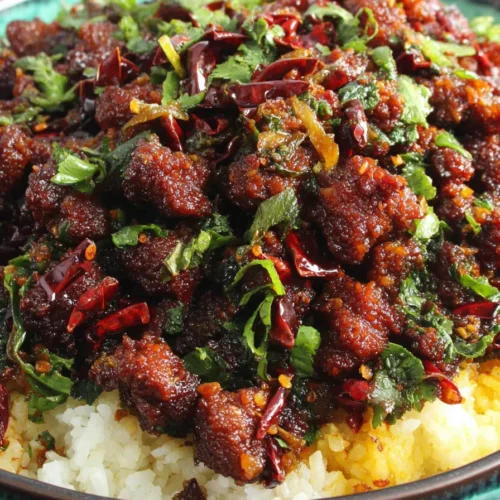 Crispy Chilli Beef Rice Recipe