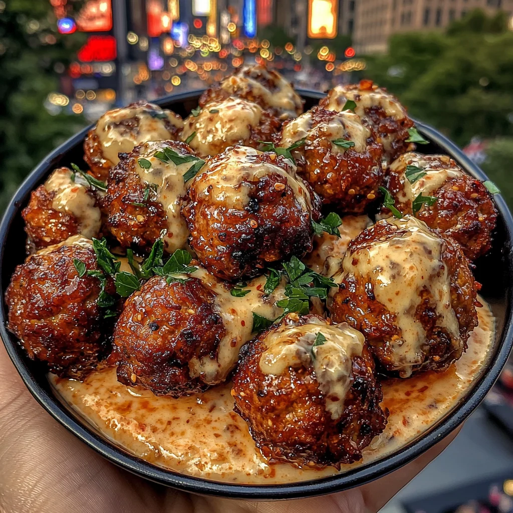 Crispy Garlic Meatballs with Sweet Chili Dip