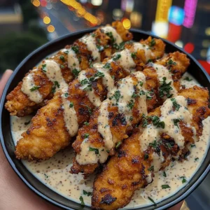 Crispy Honey Butter Chicken Tenders with Ranch Sauce