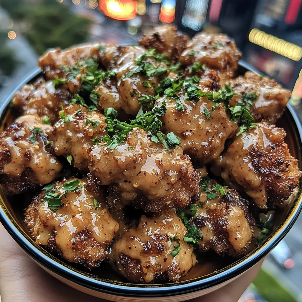 Crispy Honey Garlic Chicken Bites with Chili Dip