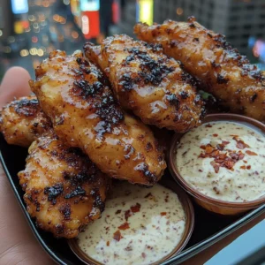 Crispy Honey Garlic Chicken Tenders with Chili Ranch Dip