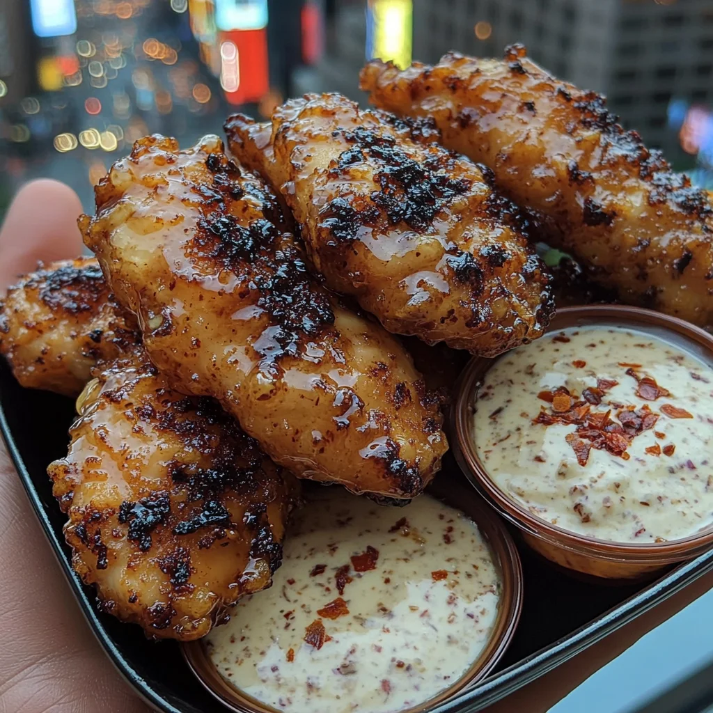 Crispy Honey Garlic Chicken Tenders with Chili Ranch Dip
