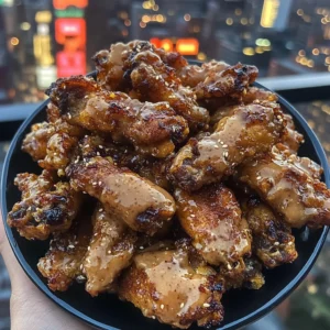 Crispy Honey Garlic Chicken Wings with Sesame Sauce