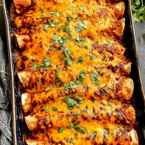 Easy Bean and Cheese Enchiladas