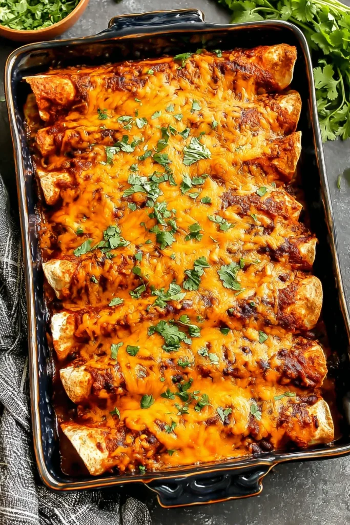 Easy Bean and Cheese Enchiladas